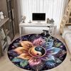 Colorful Yin Yang Flower Mandala Art PrintRound Non-Slip chair mat chair carpet for office Rugs for Office Decor Gift For Valentine's Day Mother's Day