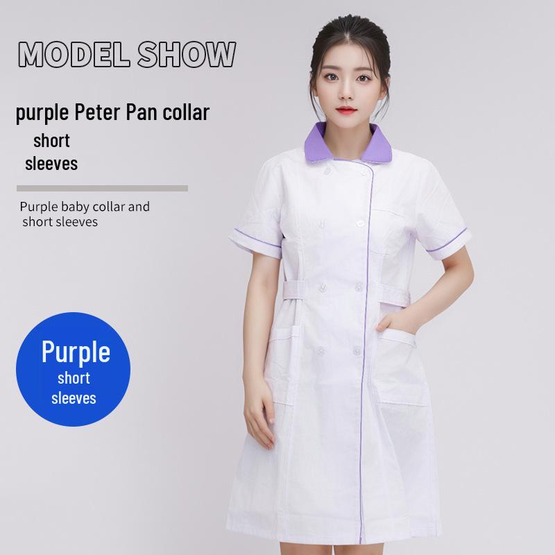 Белый халат медсестры и врача с коротким рукавом