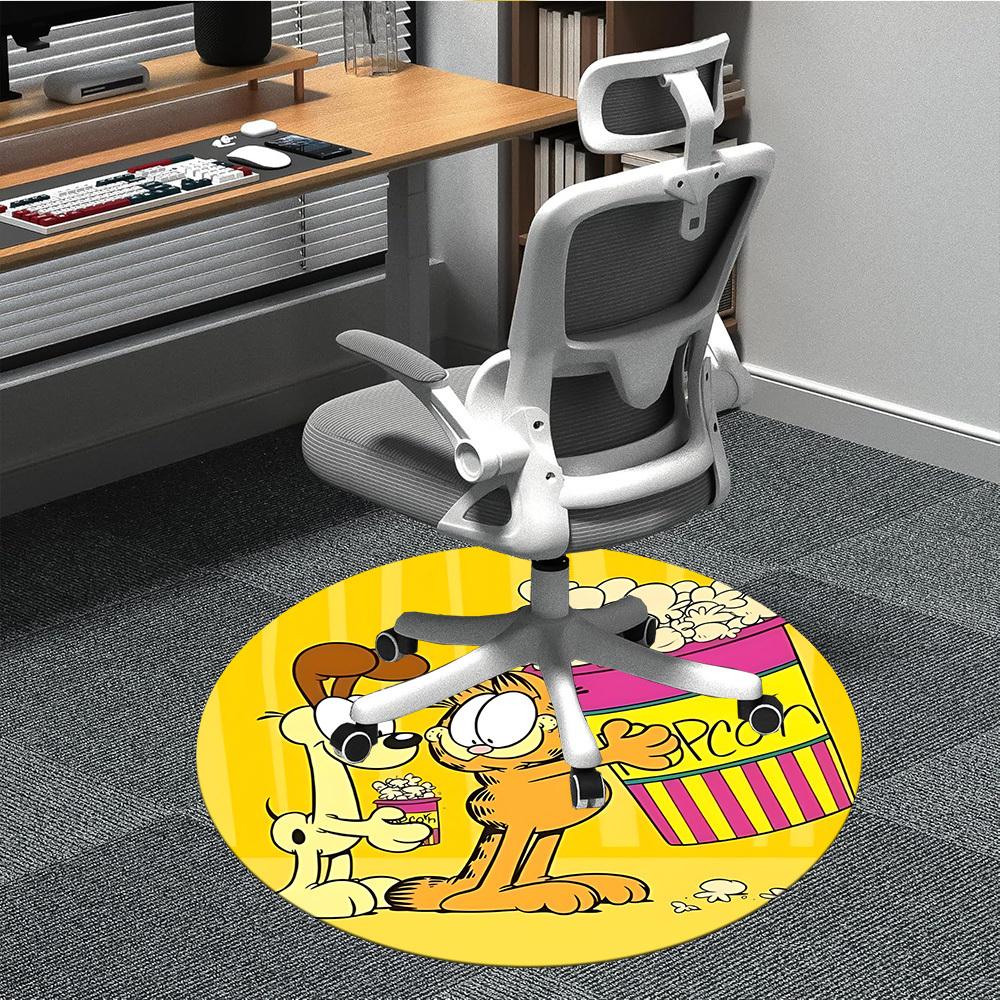 1 шт. Круглый ковер Garfield Movie Night для офиса, спальни, гостиной, декор для дома, декор комнаты, Offic a1016098