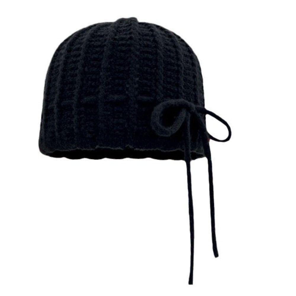 Вязаная шапка с бантом в корейском стиле, универсальная шапка без полей, индивидуальная вязаная крючком шапка-пуловер, весна