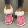 Женская обувь, зимняя женская обувь, теплая меховая плюшевая женская модная повседневная обувь на шнуровке