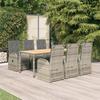 VidaXL Garden Dining Set and Cushions 7 Pcs Grey Rattan, Dining Set, Dining Set 3157588
