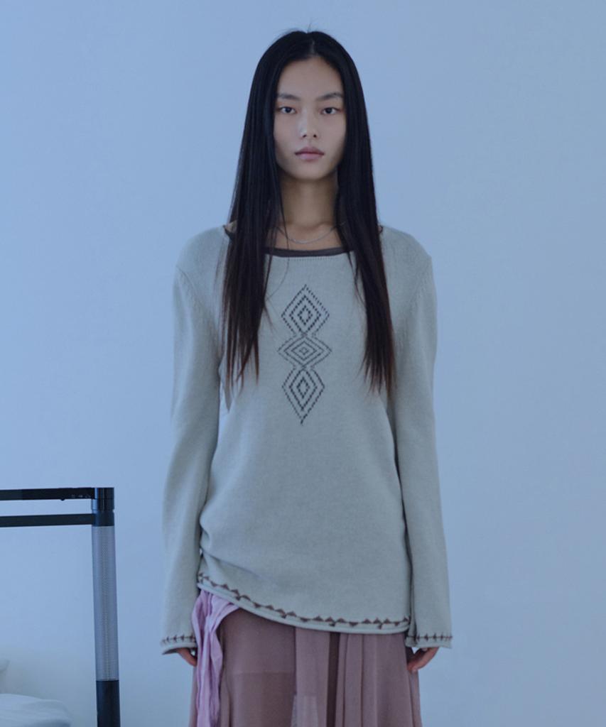 Beleuso Trinity Intarsia Knit Top
