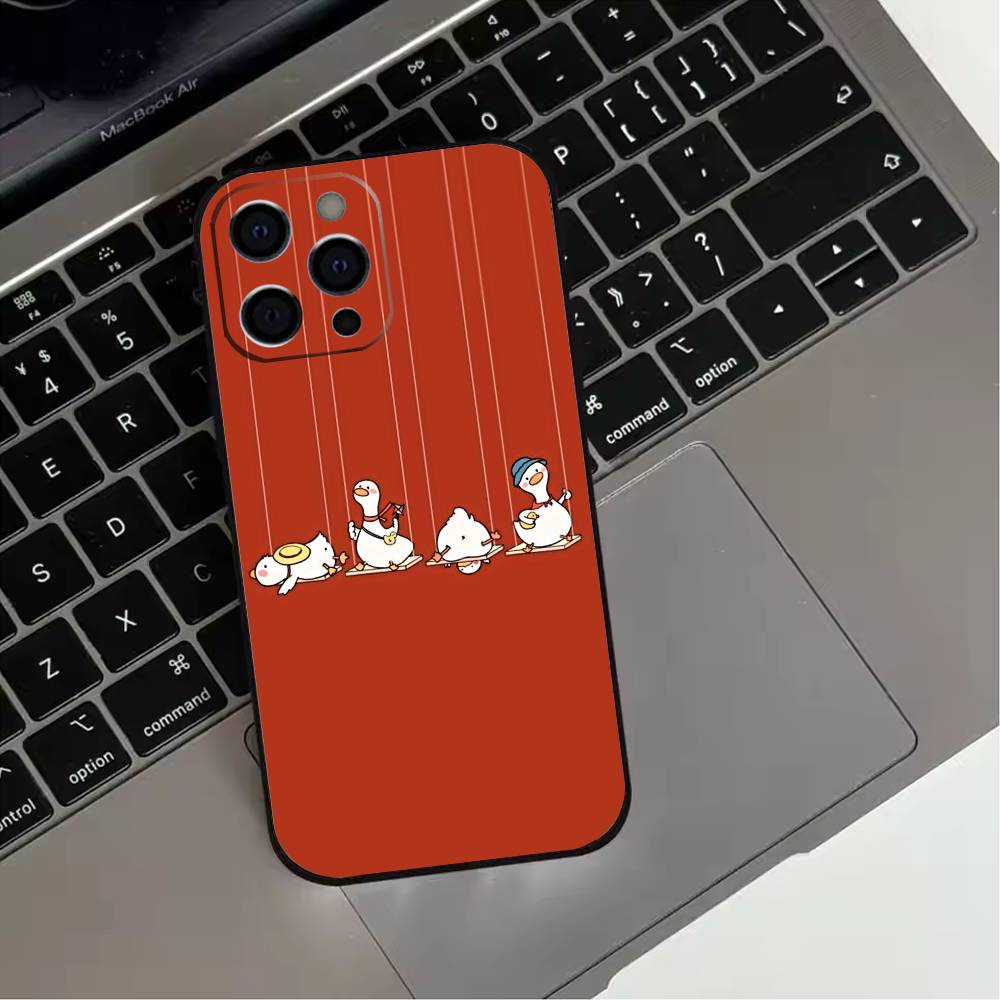 Cartoon Cute G-Goose Phone Case For iPhone 17,16,15,14,13,12,11 Plus,Pro Max,XS,Soft Silicone Black Cover