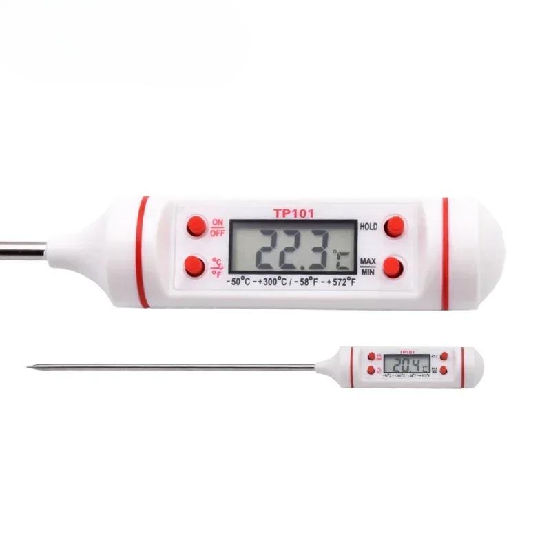 TP101 Digital Food Thermometer Outdoor BBQ Grill Meat Kitchen Water Oil Oven Temperature Sensor Probe Meter Gauges Measurement