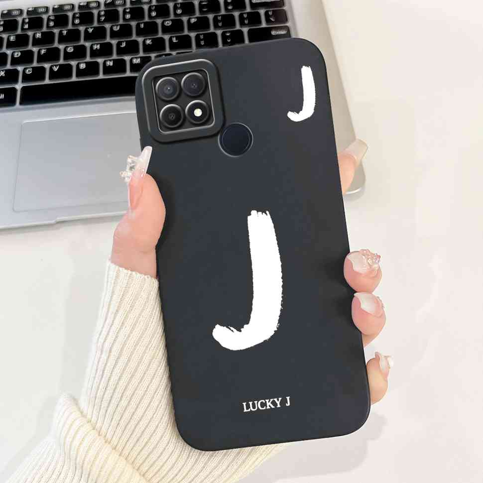 Чехол для Oppo A15 CPH2185 Новый Черный Буквы A-Z Мягкий Силиконовый Ударопрочный Чехол для Oppo A 15S A15s 6.52" CPH2179 Корпус Телефона