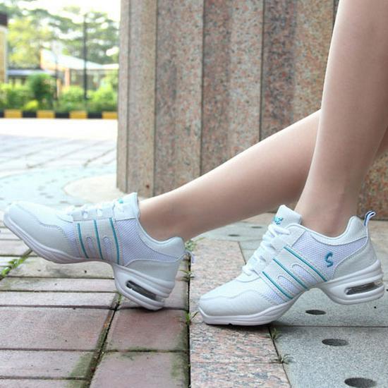 Женские летние сетчатые танцевальные туфли на среднем каблуке, дышащая и мягкая подошва для взрослых танцев Square Dance