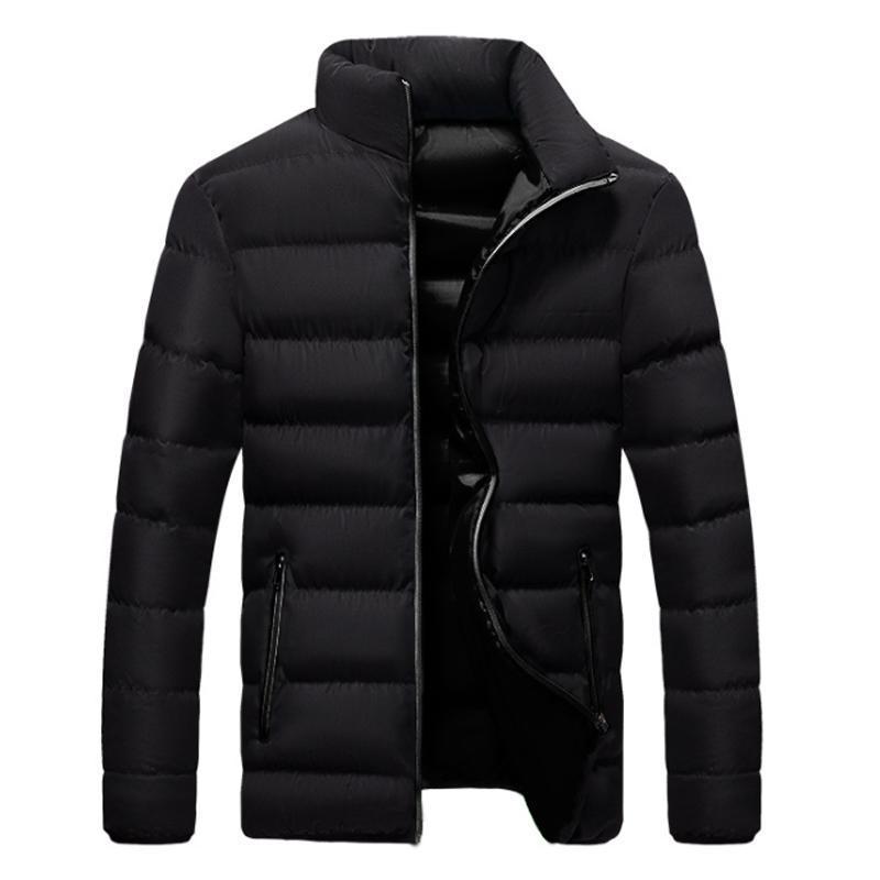 Мужская повседневная зимняя хлопковая куртка-пальто с воротником-стойкой 2024