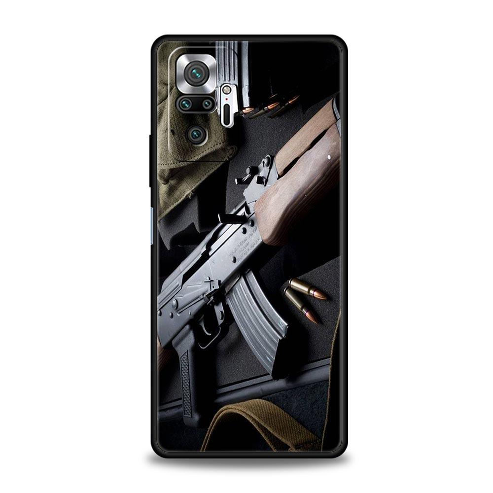Чехлы для Redmi 10C AK47, пистолет, пули, чехол для телефона для Xiaomi Redmi Note 12 11 9S 9 8 10 Pro Plus 7 9T 8T 9C 9A 8A, чехол