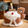 Creative Cute Chef Bear Cake Throw Pillow Plush Toy Doll Gives Girls Children's Day Birthday Gift