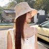 Summer Hat Women's Literary Pleated Bucket Hat Versatile Face Small Sun Protection Visor Thin