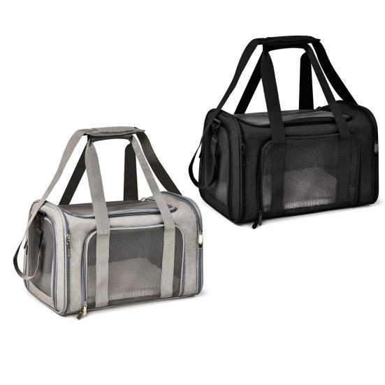 Soft-Sided Pet Carrier Portable Dog Car Seat with Cushion Collapsible Travel Puppy Carrier Bag for Small Medium Dogs Cats