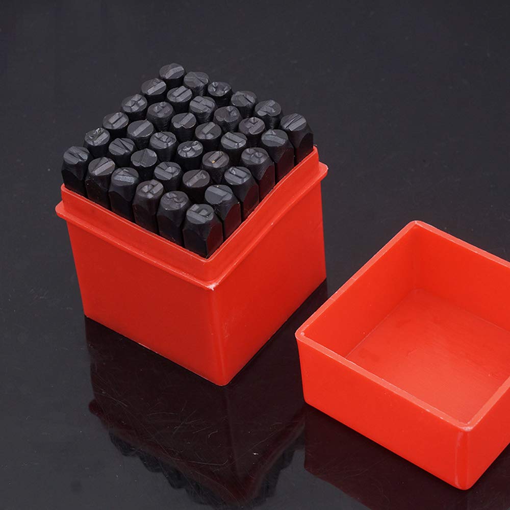 Кожаный ремесло резьба гравировка палка штамп шаблон для DIY номер алфавит штамп набор 36 штук 5 мм 36 + (Набор штук)