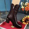 Women Designer Ankle Snow Zipper Boots Winter High Heels Shoes
