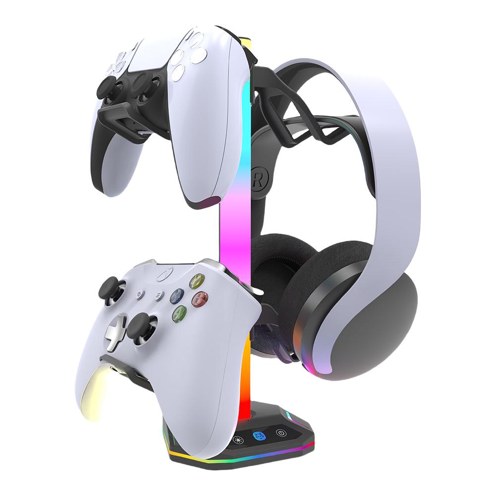RGB Подставка для наушников Крючок для контроллера 9 режимов освещения для настольной стойки-вешалки для контроллера Держатель для наушников для ПК Аксессуары для наушников