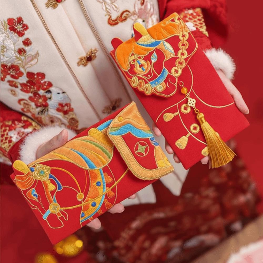 Traditional Thickened Money Envelopes Cartoon Horse Hongbao Red Envelopes  New Year Celebration