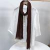 Solid Color Cotton Crinkled Scarf for Women Retro Neck Warmer Decorative Narrow Long Striped Scarf Wrap Shawl for Autumn 220cm