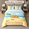 Custom Name Gudetama 3Pcs Duvet Cover Set Personalized Text Bedding Pillowcases Bedroom