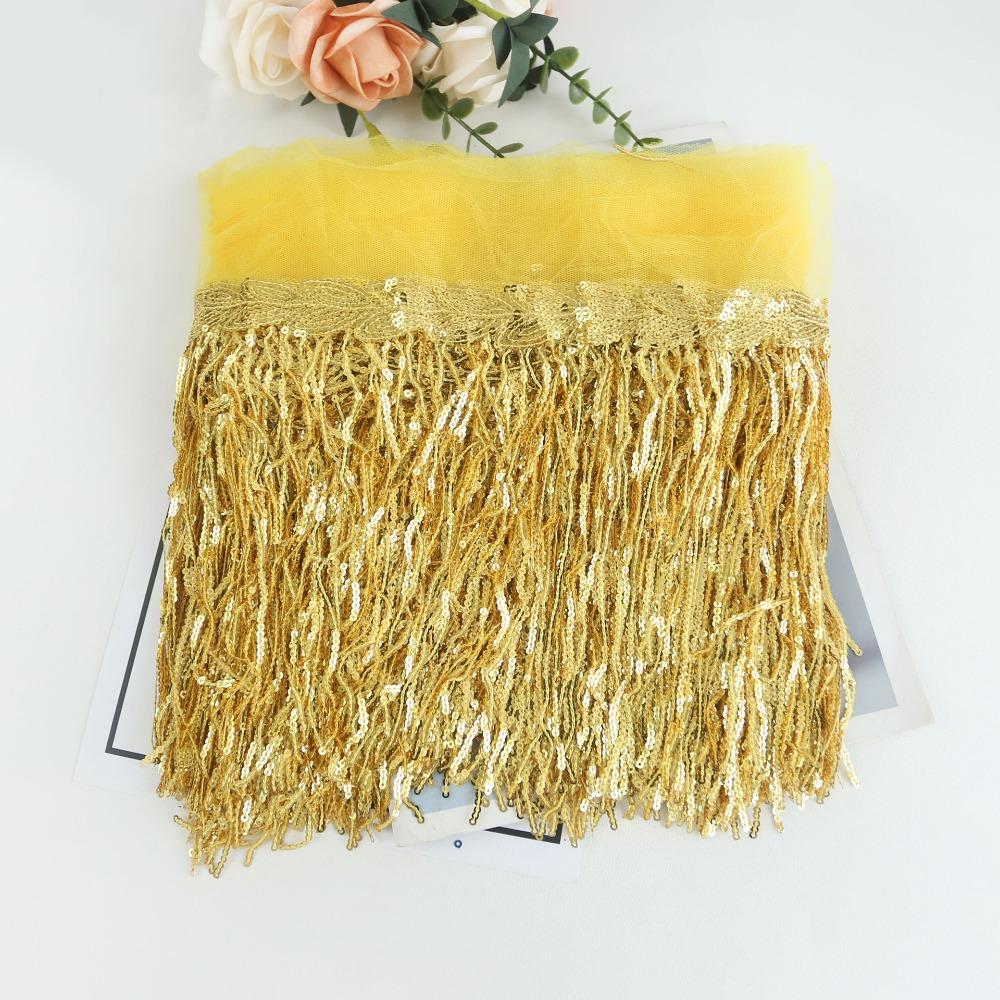 10 Yards 20cm Width Sequin Tassel Fringe DIY Accessories Decorative Trimmings  Dress Trimming