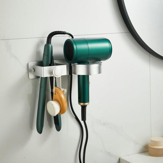 Настенный держатель для фена Yousheng, прочный, несущий нагрузку, простая установка, универсальный, минималистский стиль, металлическая подставка для фена, стойка для хранения
