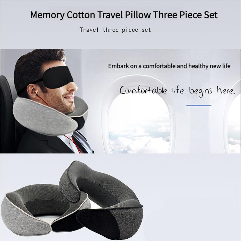 Memory Foam Travel Neck Pillow for Airplane & Car, Ergonomic U-Shape Design with Portable Storage Bag, Support for Office Nap