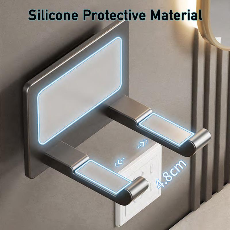 Aluminum Hair Dryer Holder Wall Mounted Self Adhesive No Drill Hairdryer Rack for Dyson Punch Free Bathroom Storage Organizer