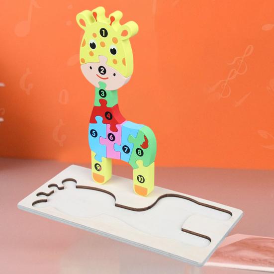 Красочные животные, змеи, крокодилы, игра-головоломка с доской, деревянные жирафы, познавательные 3D деревянные головоломки, блоки для детей ясельного возраста