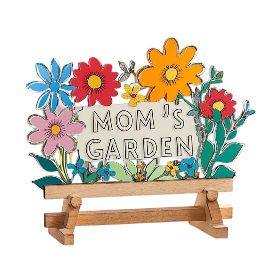 Украшение для сада мамы «Любовь растет здесь» Знак с деревянной основой Украшение для стола в центре Подарки на День матери День рождения