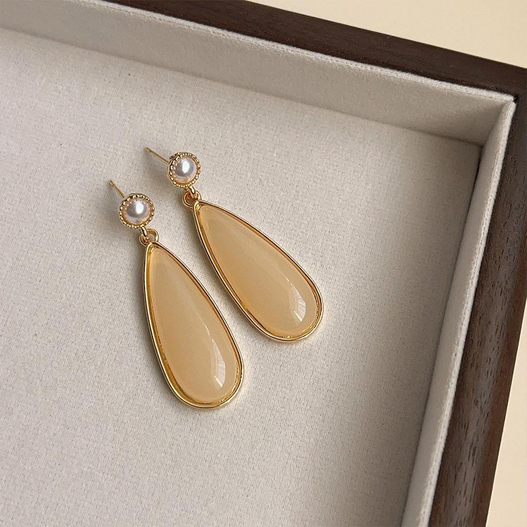 Винтажные серьги-кофе Maillard Женские серьги с литературным темпераментом Акриловые серьги-мазки Нишевые Высококлассные Осенне-зимние серьги