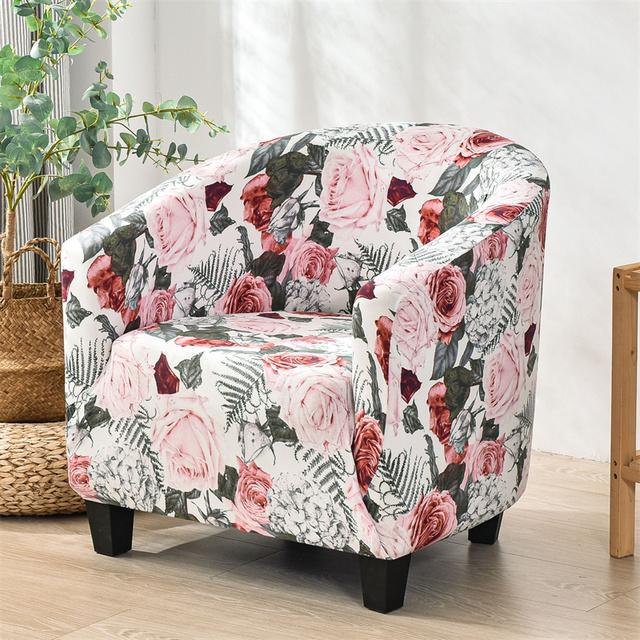 Чехол на кресло для ванны с цветочным рисунком, чехол для одноместного дивана из спандекса, Чехлы для дивана в богемном стиле, эластичные чехлы для отеля, гостиной