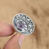Natural African Amethyst Multi Stone Adjustable Ring 925 Silver For Women