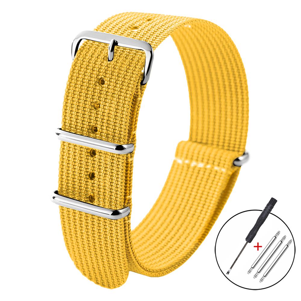 Ribbed Nylon Watchband Woven Nylon Watch Strap 18mm 20mm 22mm for Military Watch Band Bracelets for Omega Watchband Accessories