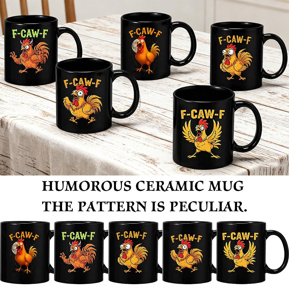 Смешная кружка F-Caw-F Chicken FCAWF, забавная чашка для чая, подарок для женщин и мужчин, 3,74"*3,15", милая чашка, подарок из премиального керамического материала