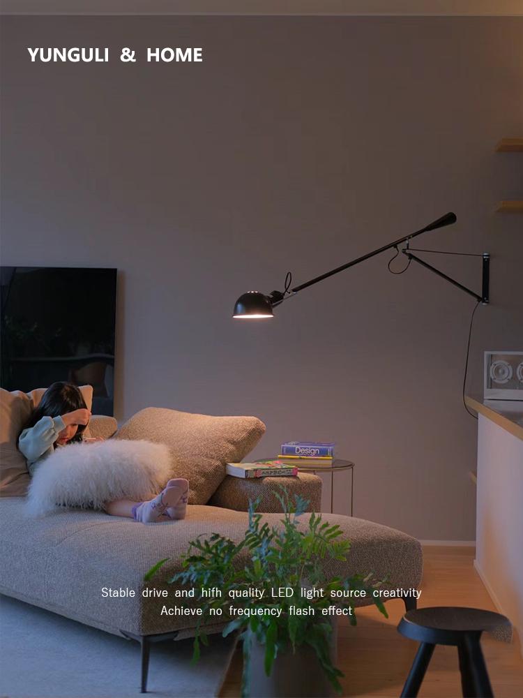 Итальянский настенный светильник Flos 265 в индустриальном стиле середины века с поворотным кронштейном - Минималистичный дизайн для гостиной или уголка для чтения