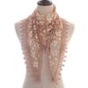 Korean Floral Lace Triangle Scarf with Tassels - Classic Breathable Design for Women