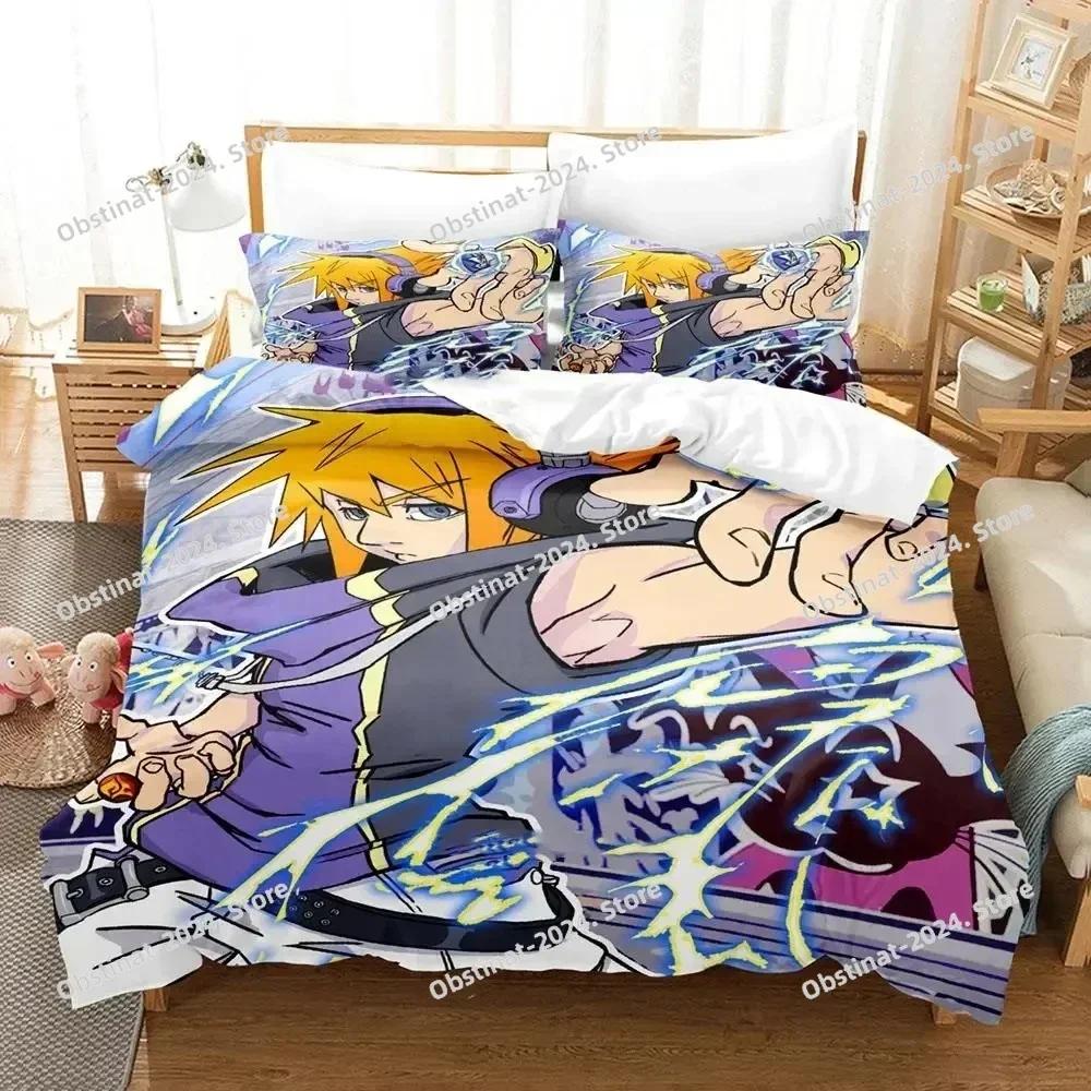 3D Аниме The World Ends with You Нэку Сакураба Комплект постельного белья Печатное одеяло Пододеяльник Наволочка 3 предмета Комплект Детский Взрослый Размер