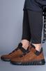 Men's Fashion Faux Leather Flat Heeled Booties Bootie Brown Black Unisex Sneaker Boots Shoes