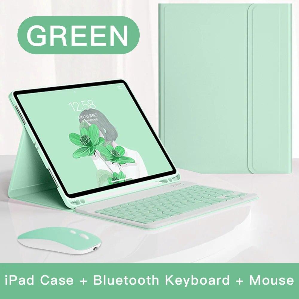 Кожаный чехол для планшета для iPad Pro 11 Air4/5th Bluetooth-клавиатура для iPad 9/10 поколения Чехол с противоударным защитным чехлом для перьев