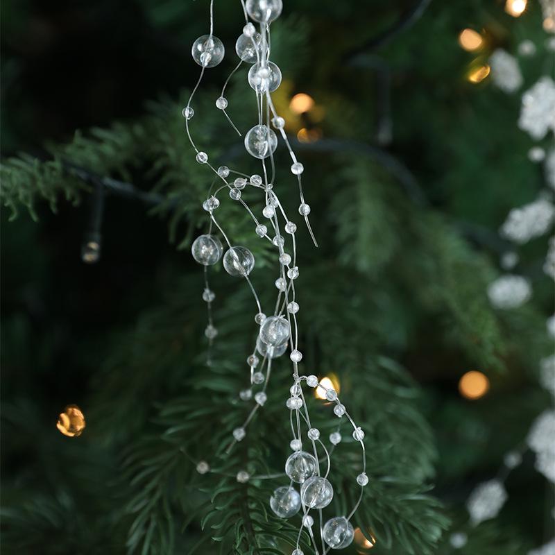 Pearl Chain Bead String Icicle Pendant for Christmas Tree Ornaments and Wreaths