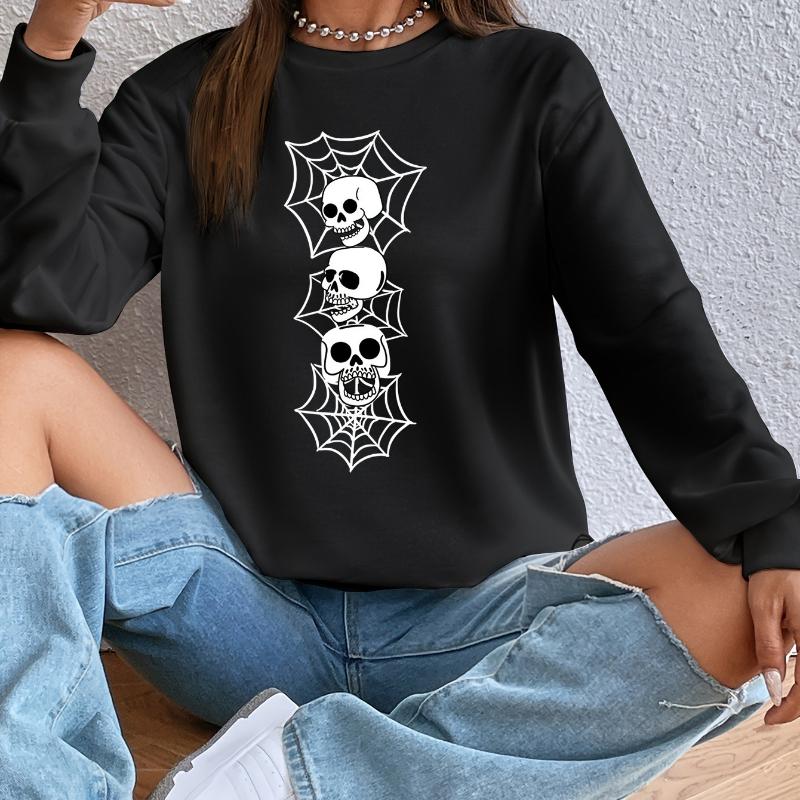 Women's Printed Crew Neck Hoodie, Anti-Pilling & Durable, Essential for Regular