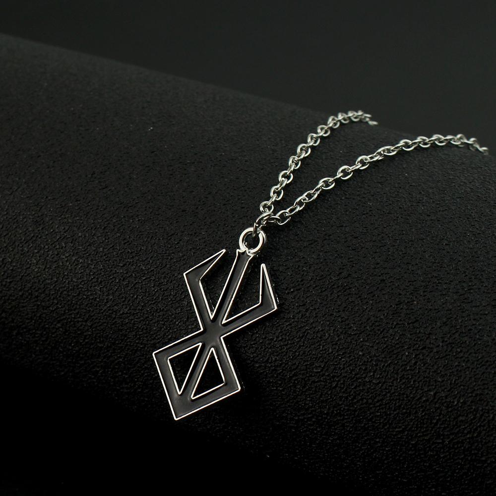 Berserk Symbol Pendant Necklace The Mad Warrior of Norse Viking Mythology Mens Hip Hop Jewelry