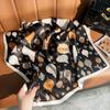 Spring New Hot Air Balloon Plain Crepe Satin Silk Scarf Women's High-end Versatile Mulberry Silk Small Square Scarf Scarf