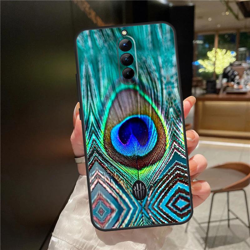 Bird Peacock Feather Case For ZTE Nubia Red Magic 11 10 9 8 9S 8S 10S Pro Plus 6 7 6S 7S For RedMagic 10 Air Cover