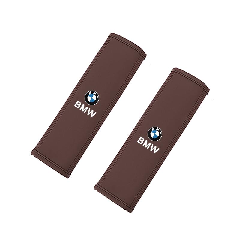 BERV3 2Pcs Car Leather Seat Belt Covers Car Interior Accessories Sticker For BMW X1 X2 X3 X5 X4 X6 X7 iX3 F20 F10 F07 E70 E46 E90 E92