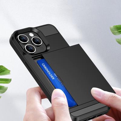 Для iPhone 15 Pro Чехол-книжка со слотом для карт, противоударный, из ПК+ТПУ