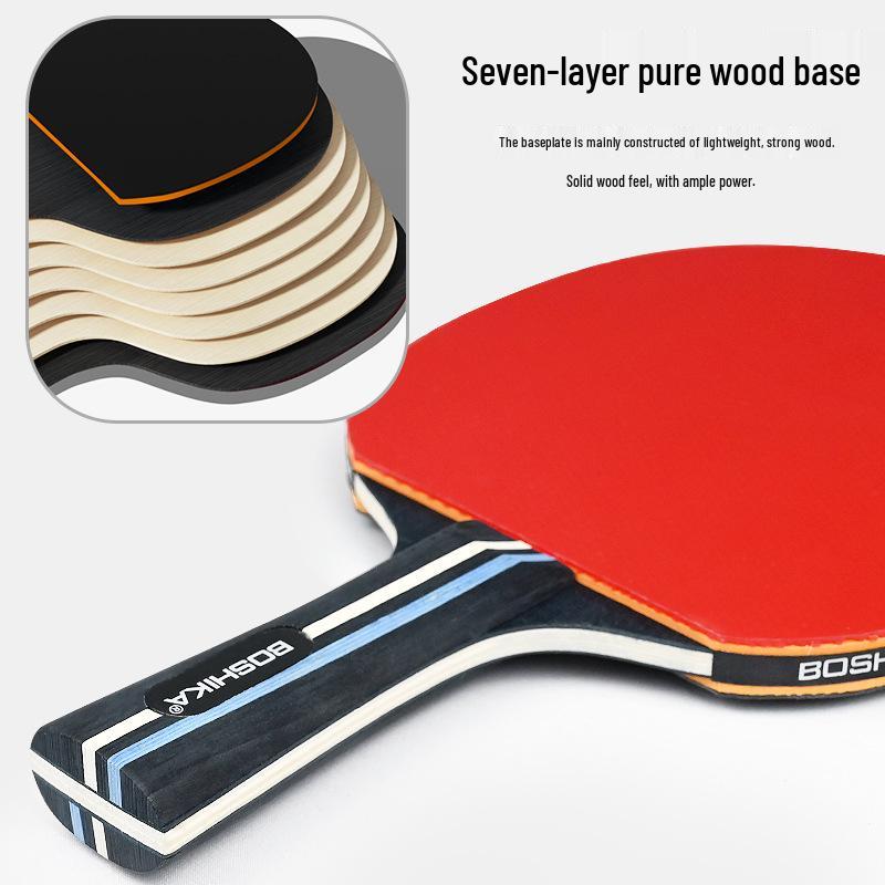 Набор для настольного тенниса Boshi Ka: Высокоэластичные ракетки с горизонтальной рукояткой - Включает 2 ракетки и 3 мяча для тренировок начинающих