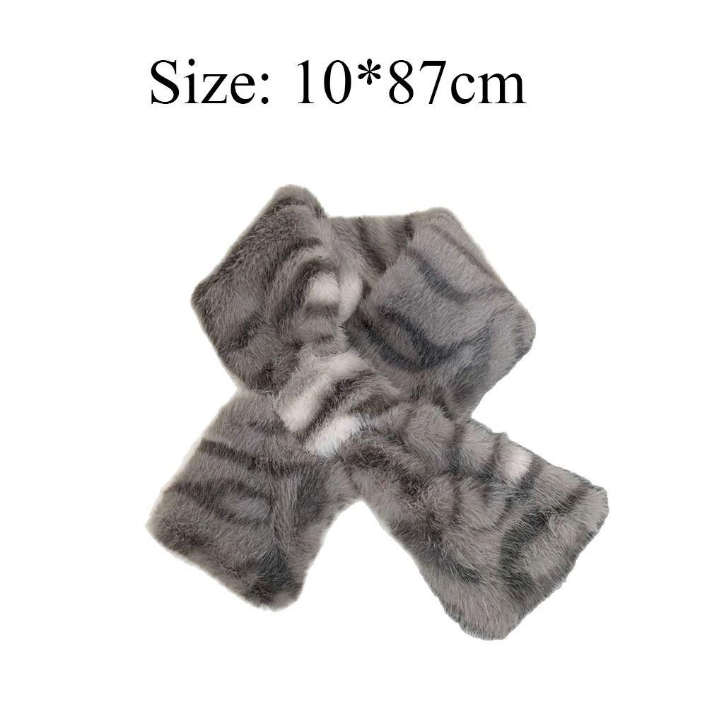 Soft Plush Scarf Windproof Cross Scarf Fashion Neck Wrap  Outdoor