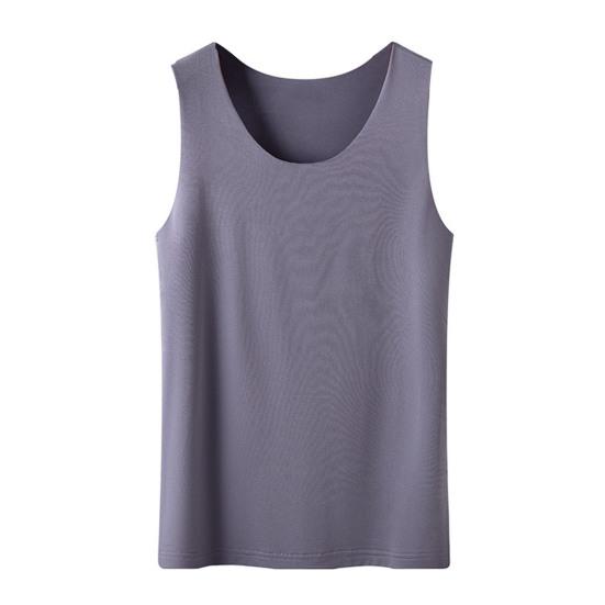 Women Bottoming Vest Ice Silk Seamless Sleeveless Pure Color Plus Size Stretchy Round Neck Dry Dry Cooling Camisole Summer Dating Office Vacation