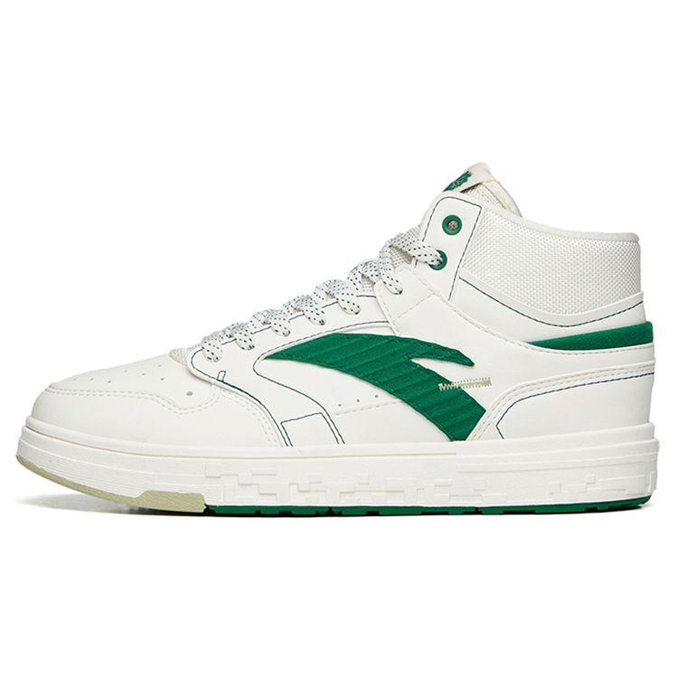 Anta Street Style High-Top Skate Shoes Women Sneakers White Green 122238065S-1