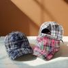 Осенне-зимняя кепка-бейсболка с жестким верхом в клетку в стиле ретро, женская уличная классическая кепка с маленьким козырьком от солнца, тренд